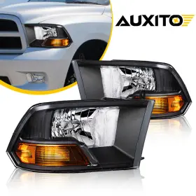 2221-0090l Auxito Black Headlights Assembly Amber Corner Lamps Pair For 2009-2012 Dodge Ram 15 Exc 2221-0090l Auxito Black Headlights Assembly Amber Corner Lamps Pair For 2009-2012 Dodge Ram 15 Exc