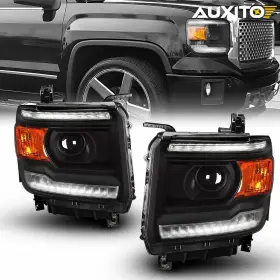 23130715 Auxito For Lh Rh Side 2014-18 Gmc Sierra 1500 Drl Headlight Assemblies With Projector J 23130715 Auxito For Lh Rh Side 2014-18 Gmc Sierra 1500 Drl Headlight Assemblies With Projector J