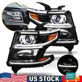 Ddzc-suburban-15-20 Auxito 23490005 For 2015-2020 Chevy Tahoe Suburban Black /clear Corner Drl Projector Headlight Ddzc-suburban-15-20 Auxito 23490005 For 2015-2020 Chevy Tahoe Suburban Black /clear Corner Drl Projector Headlight
