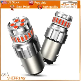 2f23-1157-r2 Auxito 2x 1157 7507 Led Reverse Light Daytime Running Drl Lamp Pure Red Bulb New
