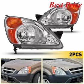 33151s9aa01 Auxito 2pcs For 2002 2003 2004 Honda Cr-v Headlight Assemblies Chrome Housing Us 33151s9aa01 Auxito 2pcs For 2002 2003 2004 Honda Cr-v Headlight Assemblies Chrome Housing Us