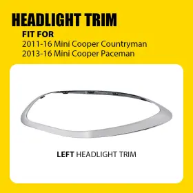 51139801573 Auxito Headlight Lamp Bezel Trim Left Driver Side Chrome For Mini Cooper Countryman H