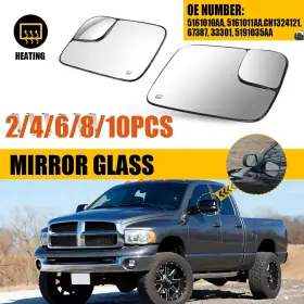 5161011aa Auxito 2-10x For 2002-08 Dodge Ram 1500 03-09 2500 Left Right Side Heated Mirror Glass