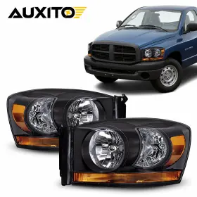 55077794ab Auxito Lh And Rh For 2006-2009 Dodge Ram 1500 2500 3500 With Black Bezel Headlights 06-09 55077794ab Auxito Lh And Rh For 2006-2009 Dodge Ram 1500 2500 3500 With Black Bezel Headlights 06-09