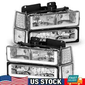 5976838 Auxito Drl Headlights Headlamps Chrome Housing For 94-98 Chevrolet C/k 1500 2500 3500 5976838 Auxito Drl Headlights Headlamps Chrome Housing For 94-98 Chevrolet C/k 1500 2500 3500