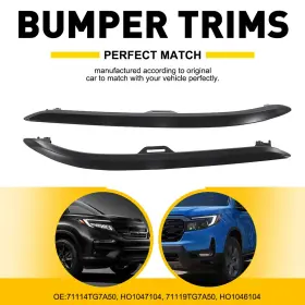 71114tg7a50 Auxito For 2019-2022 Honda Pilot Front Bumper Trims Left And Right Textured Skid Garnish