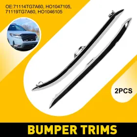 71114tg7a60 Auxito For Honda Pilot 2019-2022 Front Driver And Passenger Side Bumper Trims Chrome Pair