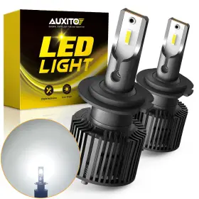 Auxito 782890729406 H7 Led Headlight Bulbs Kit High Low Beam 6500k Super White 32000lm Canbus