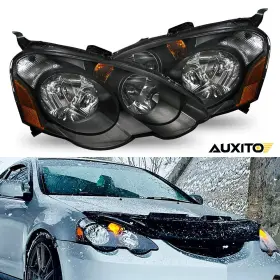 Ac2518101 Auxito Headlights Assembly For 2002-2004 Acura Rsx Dc5 Black Housing Left Right Pair Ac2518101 Auxito Headlights Assembly For 2002-2004 Acura Rsx Dc5 Black Housing Left Right Pair