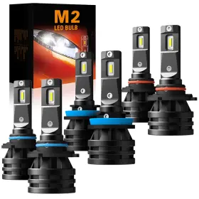 Auxito-m2-90059006h11 Auxito Combo 9005 H11 9006 Led Headlight Bulbs High Low Beam 24000lm White Bright Kit