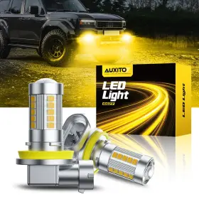 Auxito6g27h11 Auxito H11 H8 Led Fog Light Bulbs Kit 3000k Golden Yellow High Low Beam 1-10set