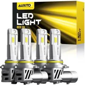 Auxitom3s90059006 Auxito 4x 9005 9006 Led Combo Headlight Kit 75000lm Light Bulbs Hi/low Beam 6500k