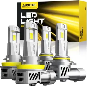 Auxitom3s9005h11 Auxito 4x 9005 H11 Led Headlight Bulbs Conversion Kit High Low Beam Bright 6000k White