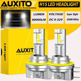 Auxitom6h15 Auxito Led H15 Headlight Bulbs High Beam Headlamps Bright White Off-road Plug And Play