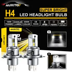 Auxitom6sh4 Auxito 2x H4 9003 Led Headlight Bulbs Kit High Low Beam 6500k Super Bright White