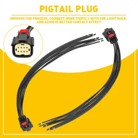 Bb5z17k707b Auxito 2 Headlight Xenon Hid Led Pigtail Plug Connector For Chevy Silverado 2016-2018 E