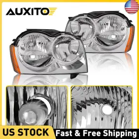 Ch2502160 Auxito Fits 2005 2006 2007 Jeep Grand Cherokee Headlights Headlamps Black Left Right Ch2502160 Auxito Fits 2005 2006 2007 Jeep Grand Cherokee Headlights Headlamps Black Left Right