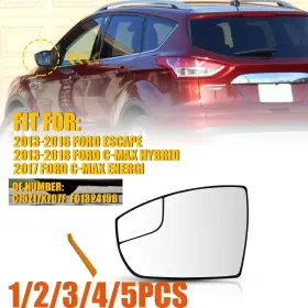 Cj5z17k707f Auxito For 13-16 Ford Escape 13-18 C-max Mirror Glass Non-heated Driver Left Side1-5x