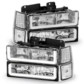 Cvc1088a.00 Auxito For 1994-1998 Chevy Silverado C/k 1500 2500 Headlights With Bumper Lamps Drl