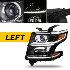 Cvsb15.06.l Auxito For 2015-2020 Chevy Tahoe Suburban Black Headlight Drl Head Lamp Left Side Us Cvsb15.06.l Auxito For 2015-2020 Chevy Tahoe Suburban Black Headlight Drl Head Lamp Left Side Us