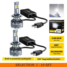 Dd-x5-h7 Auxito 2-20 H7 Led Headlight Super Bright Bulb Kit White 6500k 30000lm High/low Beam X5 Dd-x5-h7 Auxito 2-20 H7 Led Headlight Super Bright Bulb Kit White 6500k 30000lm High/low Beam X5
