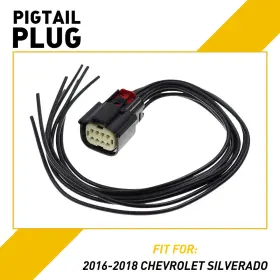 Ddsx-silverado-16-18 Auxito Headlight Connector Pigtail Plug For 16-18 Chevrolet Silverado 6-pin Wire 8way D Ddsx-silverado-16-18 Auxito Headlight Connector Pigtail Plug For 16-18 Chevrolet Silverado 6-pin Wire 8way D