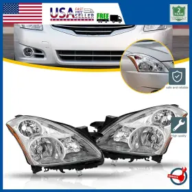 Ddzc-altima-10-12-ca Auxito For 2010 2012 Nissan Altima 4door Sedan Headlights Headlamp Chrome Assembly Pair