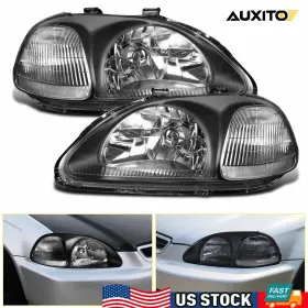 Ddzc-civic-96-98-bc-eaaa-710 Auxito Fit 96-98 Honda Black Housing Civic Jdm Headlights With Clear Reflector Lamps Y Ddzc-civic-96-98-bc-eaaa-710 Auxito Fit 96-98 Honda Black Housing Civic Jdm Headlights With Clear Reflector Lamps Y