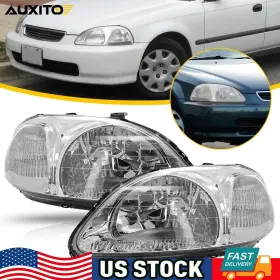 Ddzc-civic-96-98-cc-eak Auxito For 1996-1998 Honda Civic Replacement Clear Headlights Headlamps Corner Lamp