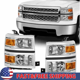 Ddzc-silverado-14-15c-ca Auxito For Silverado 1500 2014-2015 Chevy Headlight Signal Lamps Left Right Chrome Ddzc-silverado-14-15c-ca Auxito For Silverado 1500 2014-2015 Chevy Headlight Signal Lamps Left Right Chrome