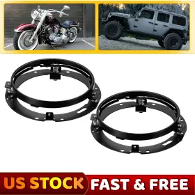 Ddzj-jk-07-16 Auxito 2pcs 7ft Inch Round Led Headlight Mounting Bracket Rings For Jeep Wrangler Jk Tj