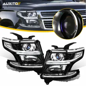Gm2502405 Auxito 2015 For 2015-2020 Chevy Tahoe Suburban Chrome Clear Lens Led Drl Headlights Headlamp Gm2502405 Auxito 2015 For 2015-2020 Chevy Tahoe Suburban Chrome Clear Lens Led Drl Headlights Headlamp