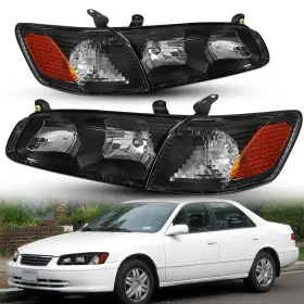 Tycm00.03 Auxito Headlights Assembly For 2000 2001 Toyota Camry Black Amber Corner Headlamps Set Tycm00.03 Auxito Headlights Assembly For 2000 2001 Toyota Camry Black Amber Corner Headlamps Set