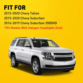 Xpd-ddzc-42828 Auxito For Chevy Tahoe Suburban 2015-20 3500hd 16-19 Black Headlights Assembly