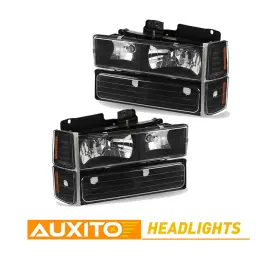 Xpd-ddzc-42839 Auxito For 1994-1998 Chevy C10 C/k Suburban Silverado Tahoe Headlight Lamp Black