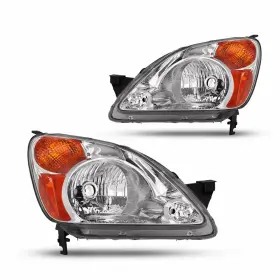 Xpd-ddzc-42941 Auxito Headlights Assembly For 2002-2004 Honda Crv C-rv Chrome Housing Amber Left Right