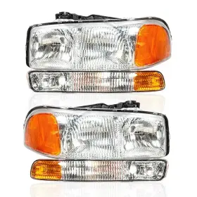 12160162 Azlyn Carparts Front Headlights Signal Lights Lh And Rh For 99-06 Sierra 1500 2500 /00-06 Yukon 12160162 Azlyn Carparts Front Headlights Signal Lights Lh And Rh For 99-06 Sierra 1500 2500 /00-06 Yukon