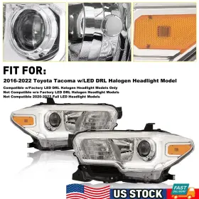 Ddzc-tacoma-16-21r-ca Beyond Revolution For 2016-2022 Toyota Tacoma Sr/sr5 With Drl Projector Headlights Headlamps Amber N
