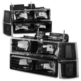 Hl-c1094bk164 Bezt Black Headlight Bumper Corner Lamp For 94-00 Chevy C10 C/k 1500 2500 3500 Tahoe