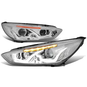 Hl-ledff16cham60 Bezt For 15-18 Ford Focus Led Drl Turn Signal Projector Headlight Lamp Chrome Amber Hl-ledff16cham60 Bezt For 15-18 Ford Focus Led Drl Turn Signal Projector Headlight Lamp Chrome Amber