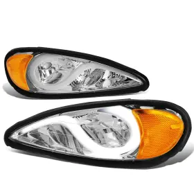 Hl-pgam99cham65 Bezt Led Drl Projector Headlight Pair For 99-05 Pontiac Grand Am Chrome Amber Corner Hl-pgam99cham65 Bezt Led Drl Projector Headlight Pair For 99-05 Pontiac Grand Am Chrome Amber Corner