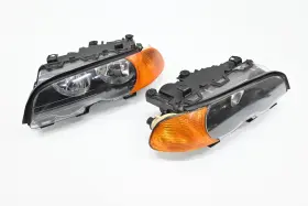 63126919646 Bmw 00-03 E46 3 Series 2dr Halogen Headlight Lamp Assembly Pair Aftermarket