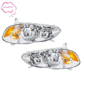 657372 Brandbager Headlights For Toyota Corolla S Le Ce 2003-2005-07 08 Halogen Left Right Chrome