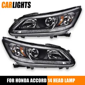 C-02hla1330abk Carlights Pair Headlights Headlamps Assy Led Fit For 2013-14 Honda Accord Sedan Lh And Rh