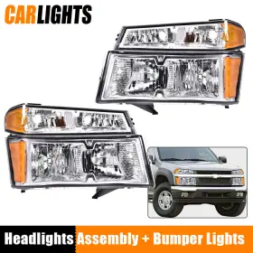 C-02hla4543awt Carlights Pair Amber Corner Clear Headlights Fit For 2004-2012 Chevy Colorado Gmc Canyon C-02hla4543awt Carlights Pair Amber Corner Clear Headlights Fit For 2004-2012 Chevy Colorado Gmc Canyon