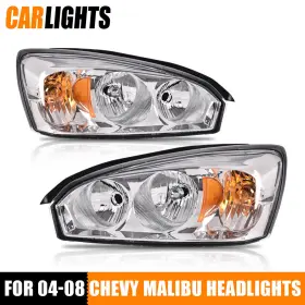 C-02hla4576awt Carlights 2x Lh And Rh Clear High/low Beam Headlights Fit For 2004-08 Chevy Malibu Sedan
