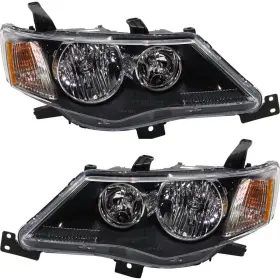 Plx-m0-20-12144-00-1-cl360a1 Carlights360 For 2007 2008 Mitsubishi Outlander Headlight Pair Dot Matte Black Plx-m0-20-12144-00-1-cl360a1 Carlights360 For 2007 2008 Mitsubishi Outlander Headlight Pair Dot Matte Black