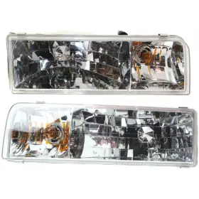 Plx-m0-fr202-b001l Carlights360 For 1995-1997 Lincoln Town Car Pair Headlights Driver&passenger Side With Bulbs