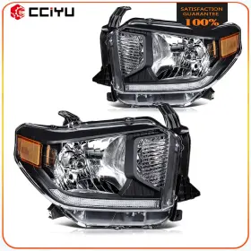 Ze128323g01 Cciyu Headlight Assembly For 2014-2021 Toyota Tundra Black Housing Left Right Pair Ze128323g01 Cciyu Headlight Assembly For 2014-2021 Toyota Tundra Black Housing Left Right Pair