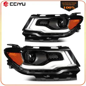 Ze847900g0001 Cciyu For 2017-2021 Jeep Compass Hid/xenon With Drl Projector Headlight Assembly Pair